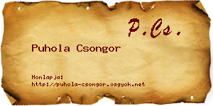 Puhola Csongor névjegykártya